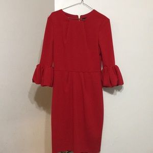 SALE Betsy&Adam red bell sleeves shift dress size6